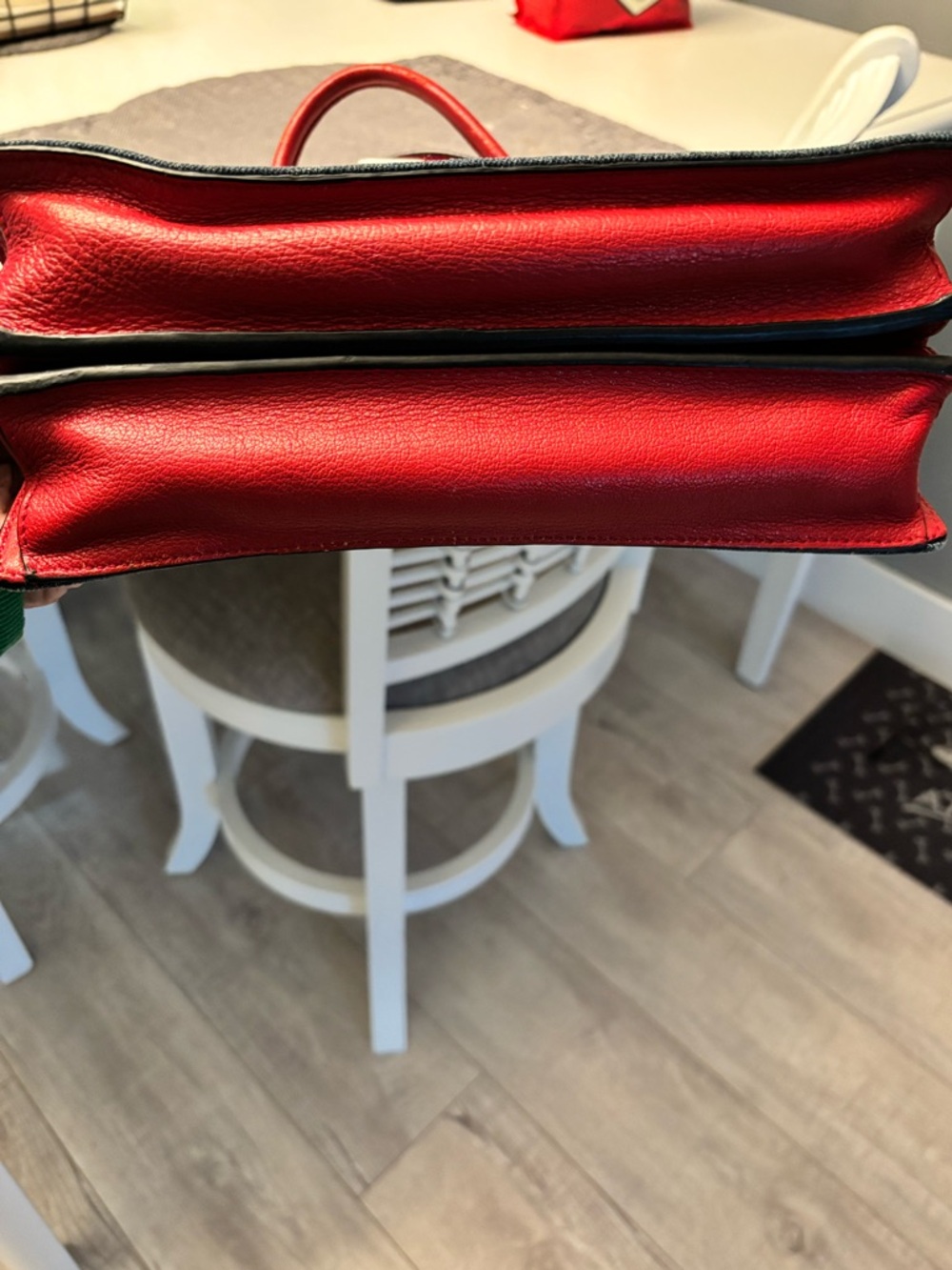 Miu Miu Denim Satchel with Red Leather Trim - Picture 6 of 15